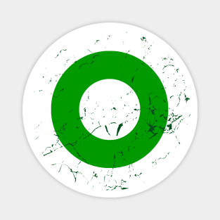 Distressed White and Green Roundel Magnet